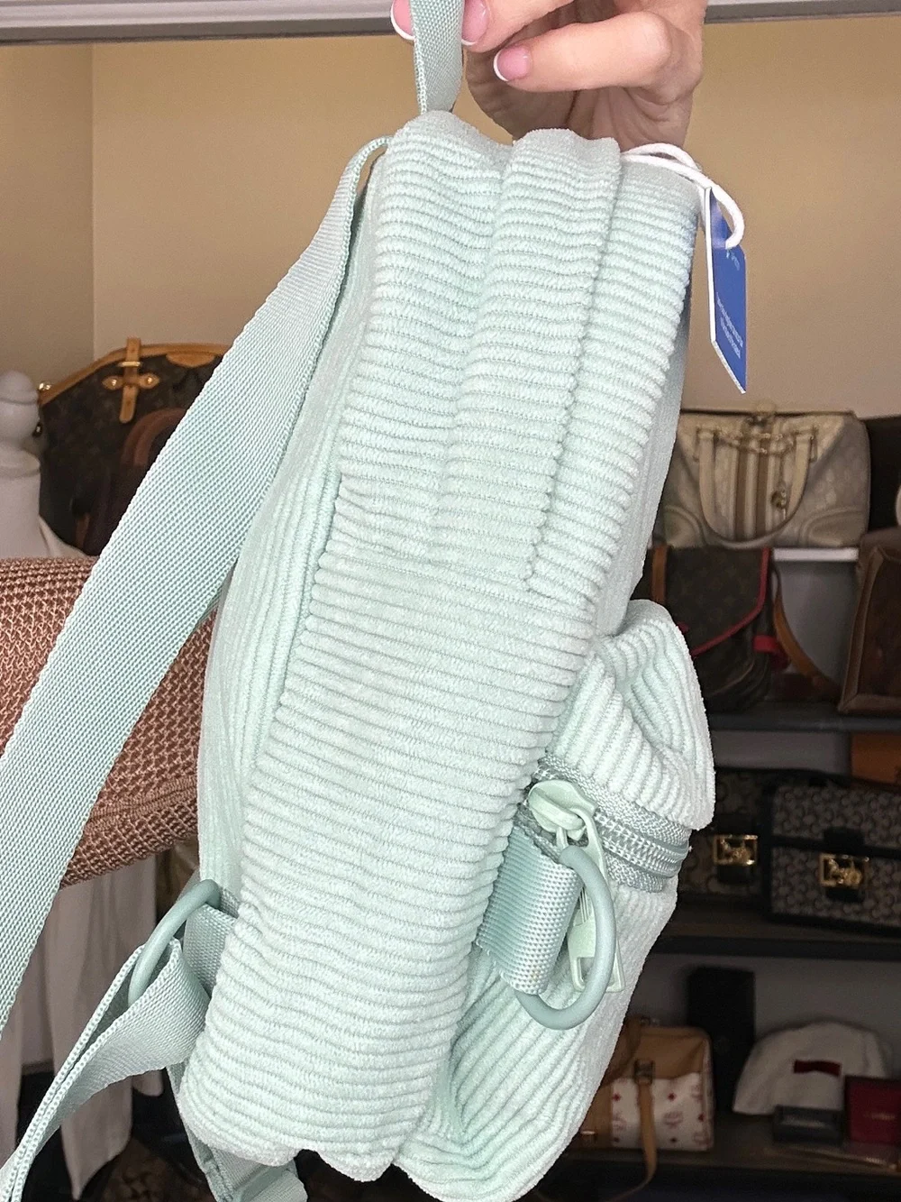 Adidas Originals Corduroy Mini Backpack NWT Mint Green Trefoil